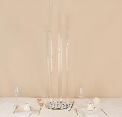 51 in Clear 5 Arm Crystal Glass Candelabra Taper CANDLE HOLDER Party Decorations