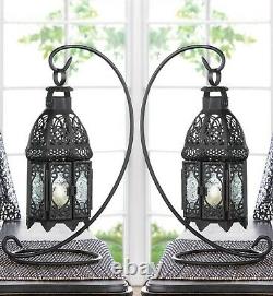 6 Black Moroccan 13 Candle Holder Lantern Wedding Table Centerpiece With Stand