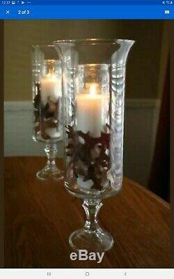 6 Flared Pedestal Cylinder Vases Wedding Glass Table Centerpiece Candle Holders