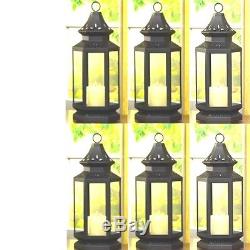 6 LARGE Black Lantern Elegant Candle Holder Wedding Centerpieces 16 Tall