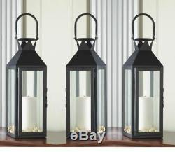 6 Large 15 tall BLACK Candle holder Lantern light wedding table centerpieces
