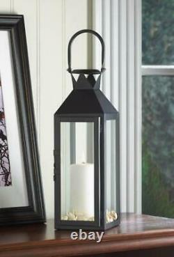 6 Lot Large 15 Black Tall Candle Holder Lantern Lamp Wedding Table Centerpieces