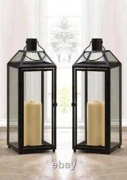 6 Lot Large Black 21 Tall Malta Candle Holder Lantern Wedding Table Centerpiece
