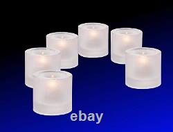 (6-Pack) Tea Candle Holder Satin Crystal, Hollowick 5140F Tealight for HD-8