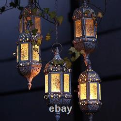 6 Pcs Hanging Candle Lantern Moroccan Chandelier Retro Candle Holder Moroccan Vi