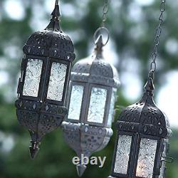 6 Pcs Hanging Candle Lantern Moroccan Chandelier Retro Candle Holder Moroccan Vi