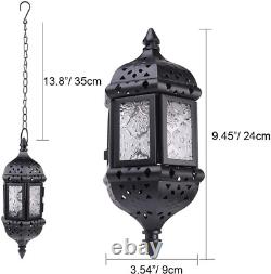 6 Pcs Hanging Candle Lantern Moroccan Chandelier Retro Candle Holder Moroccan Vi