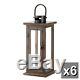 6 Rustic Wood Lantern Large TALL Candle Holder Wedding Centerpieces