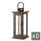 6 Rustic Wood Lantern Large Tall Candle Holder Wedding Centerpieces