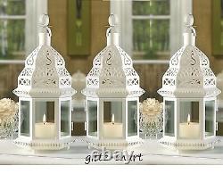 6 White Moroccan 12 shabby Candle holder lantern lamp wedding table centerpiece