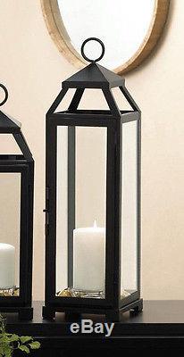 6 black 18 x 5slender malta Candle holder Lantern wedding table centerpiece