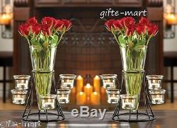 6 black candelabra Candle holder flower VASE floral wedding table centerpieces