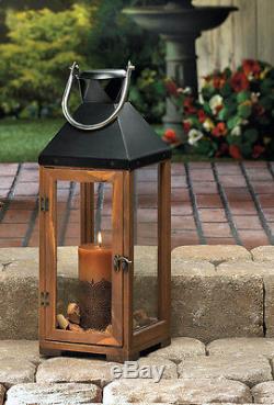 6 brown wood metal 20 tall Candle holder lantern lamp wedding table decoration