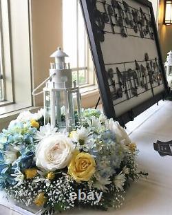 6 lot WHITE nautical LIGHTHOUSE 12 Candle holder Lantern wedding centerpiece