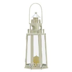 6 lot WHITE nautical LIGHTHOUSE 12 Candle holder Lantern wedding centerpiece