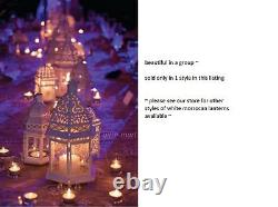 6 lot White Moroccan shabby 12 Candle holder lantern wedding table centerpieces