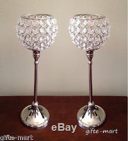 6 lot crystal clear PRISM chandelier 13 TALL candlestick wedding Candle holder