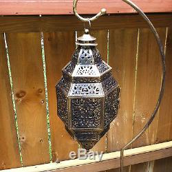 6 lot hanging Moroccan pendant Lantern Candle holder shepards hook wedding decor