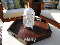 6 lot white Moroccan scrollwork Lantern Candle holder wedding table centerpiece
