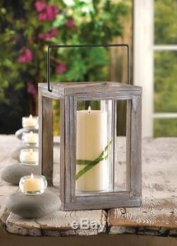 6 nautical gray driftwood wood Candle holder Lantern wedding table centerpiece