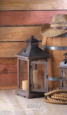 6 rustic wood & metal 18 tall Candle holder Lantern wedding table centerpiece