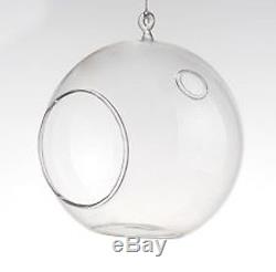 60 8cm Small Glass Bubble Ball Hanging candle holder wedding centrepiece BULK B