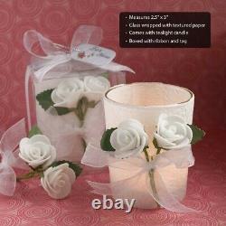 60 White Rose Candle Wedding Bridal Shower Party Favors