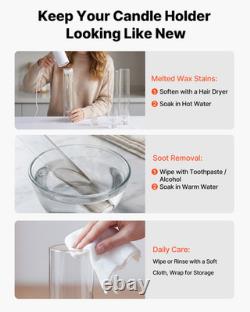 60PCS Hurricane Candle Holders Clear Glass Cylinder Sleeves Wedding Decor