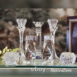 7 Crystal Candle Holders Mixed Lot Christmas Wedding Centerpiece Candlesticks