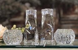 7 Crystal Candle Holders Mixed Lot Christmas Wedding Centerpiece Candlesticks