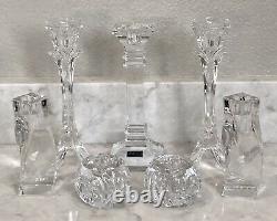 7 Crystal Candle Holders Mixed Lot Christmas Wedding Centerpiece Candlesticks