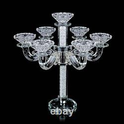 7 Light Crystal Candelabra Taper Candle Holder for Home Wedding Decor Style1