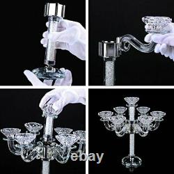 7 Light Crystal Candelabra Taper Candle Holder for Home Wedding Decor Style1