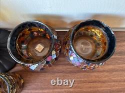 7 PartyLite Global Fusion Mosaic Glass Candle Holder Votive Lot Set Glass Mirror