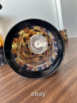 7 PartyLite Global Fusion Mosaic Glass Candle Holder Votive Lot Set Glass Mirror