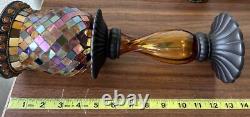 7 PartyLite Global Fusion Mosaic Glass Candle Holder Votive Lot Set Glass Mirror