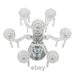 7-arm Crystal Candelabra 14 Inch Clear Modern Candle Holder
