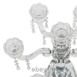 7-arm Crystal Candelabra 14 Inch Clear Modern Candle Holder