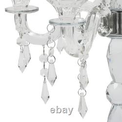 7-arm Crystal Candelabra 14 Inch Clear Modern Candle Holder