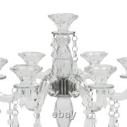 7-arm Crystal Candelabra 14 Inch Clear Modern Candle Holder