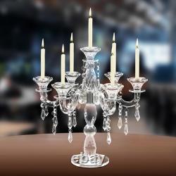 7-arm Crystal Candelabra 14 Inch Clear Modern Candle Holder