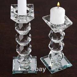 7 tall Clear Glass Crystal Candle Holders Candlestick Wedding Party Decorations