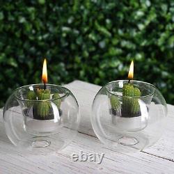 72 pcs Clear Glass Globe Votive Candle Holders for Wedding Party Centerpieces