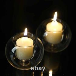 72 pcs Clear Glass Globe Votive Candle Holders for Wedding Party Centerpieces