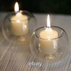 72 pcs Clear Glass Globe Votive Candle Holders for Wedding Party Centerpieces