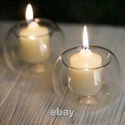 72 pcs Clear Glass Globe Votive Candle Holders for Wedding Party Centerpieces