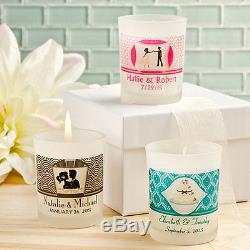 75 Clearly Custom Personalized Frosted Glass Candle Holder Wedding Favors