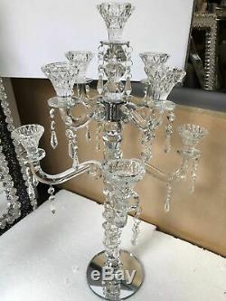 8 Arm Clear Crystal Candelabra Weddings Candle Holder 60cm votive lamp glass