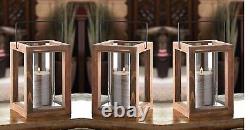 8 Bulk Lot Brown Wood Framework Candle Holder Lantern Wedding Table Centerpiece