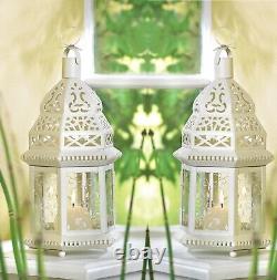 8 Bulk White Moroccan Shabby 12 Candle Holder Lantern Wedding Table Decoration